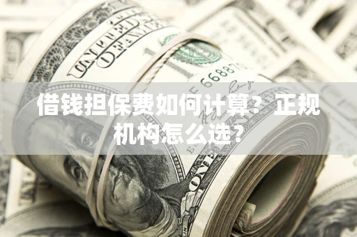 济南借钱担保费如何计算？正规机构怎么选？