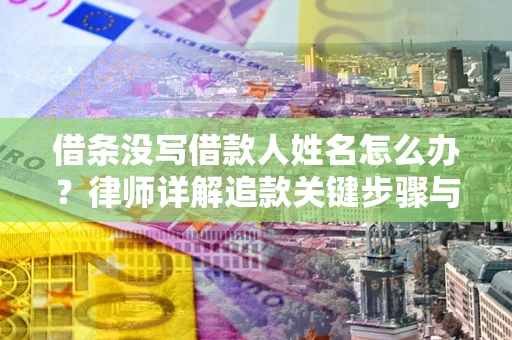 济南借条没写借款人姓名怎么办？律师详解追款关键步骤与证据链构建